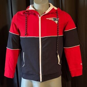 NFL New England Patriots Red & Navy Colorblock Hoodie Jacket